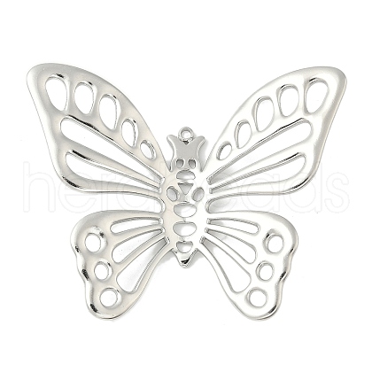 304 Stainless Steel Hollow Butterfly Pendants STAS-L293-16B-P-1