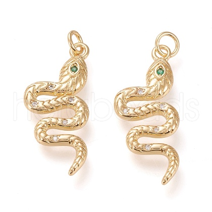 Brass Micro Pave Cubic Zirconia Pendants X-ZIRC-L098-012G-1