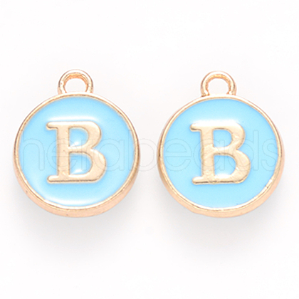 Golden Plated Alloy Enamel Charms X-ENAM-S118-04B-1