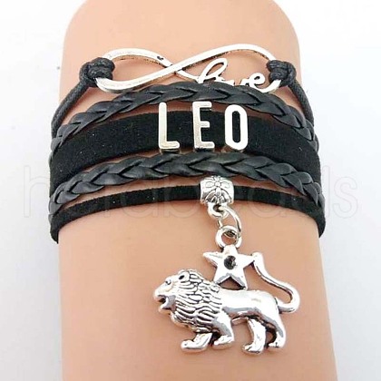 12 Constellations PU Leather Multi-strand Bracelets WG5E0D3-07-1