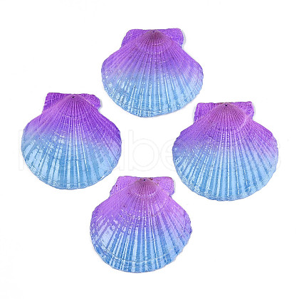 Spray Painted Natural Scallop Shell Big Pendants SSHEL-T017-14C-1