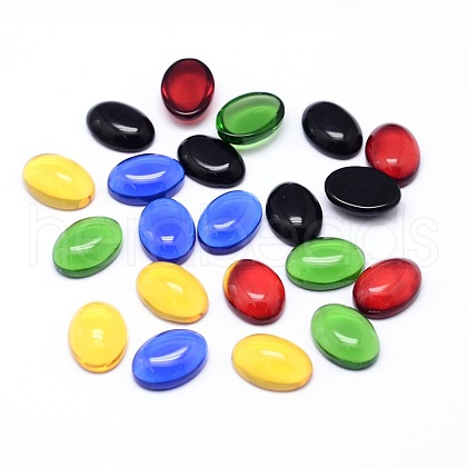 K9 Glass Cabochons Oval Flat Back Cabochons GGLA-L002A-M-1