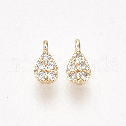 Brass Micro Pave Cubic Zirconia Charms KK-S350-298-1