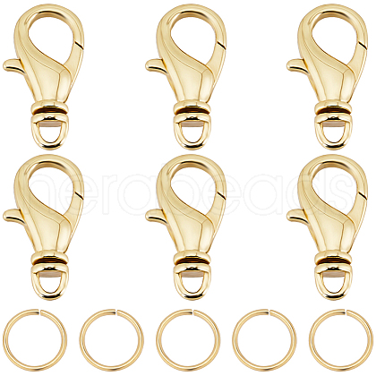 Beebeecraft 6Pcs Brass Swivel Lobster Claw Clasps DIY-BBC0001-51-1