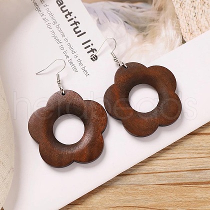 Alloy Wood Dangle Earrings FS-WG9E4F8-12-1