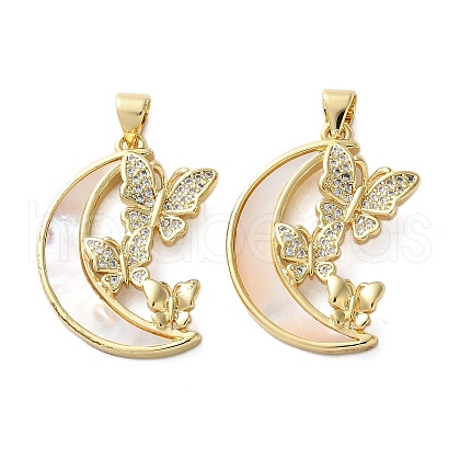 Brass Micro Pave Cubic Zirconia Pendants KK-U070-03C-G-1
