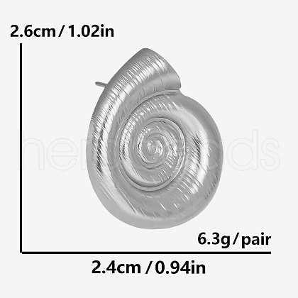 304 Stainless Steel Conch Stud Earrings for Women OP4692-1-1