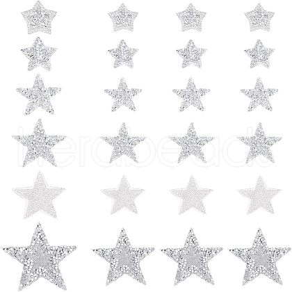 Fingerinspire 24Pcs 6 Style Star Glitter Hotfix Rhinestone DIY-FG0002-76-1