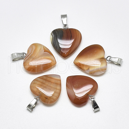 Natural Banded Agate/Striped Agate Pendants G-T122-24F-1