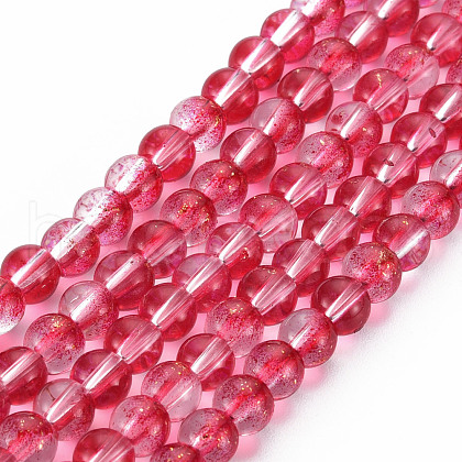 Transparent Spray Painted Glass Bead Strands GLAA-N035-03B-B04-1