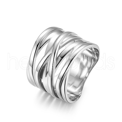 Cross 304 Stainless Steel Finger Rings FS-WG16BAC-01-1