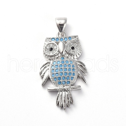 Brass Micro Pave Cubic Zirconia Pendants ZIRC-G157-22P-1