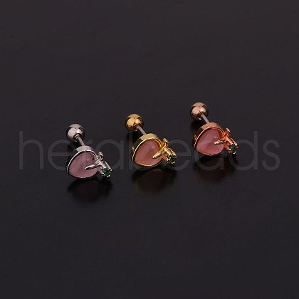 Peach Brass Micro Pave Cubic Zirconia Cartilage Earrings for Women WG9FBC0-19-1
