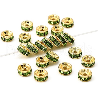 Brass Grade A Rhinestone Spacer Beads RSB035NF-10G-1