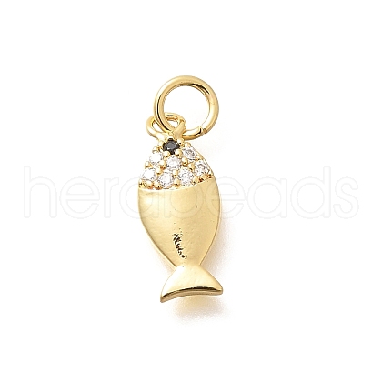 Brass Micro Pave Clear Cubic Zirconia Pendants KK-Q040-07B-G-1