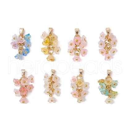 8Pcs Flower Acrylic Charms PALLOY-JF03591-1