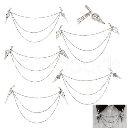 Alloy Charm Hanging Chains Collar Pins Tie Clips AJEW-GO00025-1