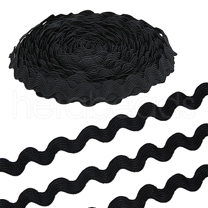 DICOSMETIC 26 Yards Polyester Wave Bending Fringe Trim DIY-DC0002-42B-1