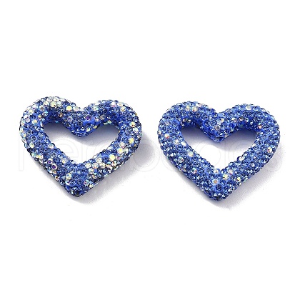 Heart Shape Polymer Clay Rhinestone Beads CLAY-NH0001-09B-02-1
