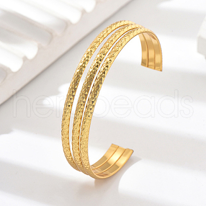 Stainless Steel Triple Layer Cuff Bangles RJ3221-1-1