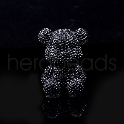 Bear Resin with Natural Obsidian Chips Inside Display Decorations PW-WG35709-01-1