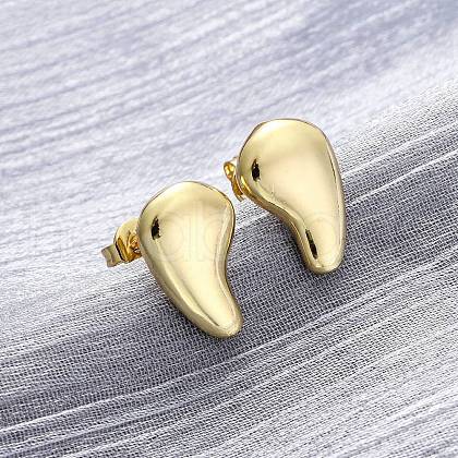 Brass Stud Earrings EJEW-H158-05B-G-1
