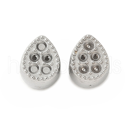 304 Stainless Steel European Bead Rhinestone Settings STAS-D307-01B-P-1