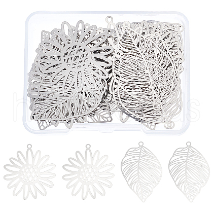 Unicraftale 40Pcs 2 Style 201 Stainless Steel Pendants STAS-UN0056-97-1