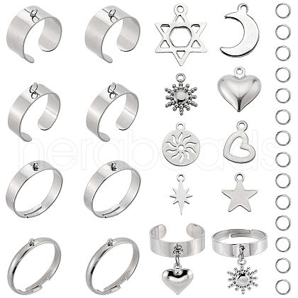 SUNNYCLUE DIY Charm Finger Ring Making Kit DIY-SC0023-61-1