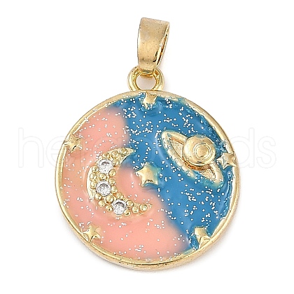 Brass With Cubic Zirconia And Enamel KK-Q005-06G-1