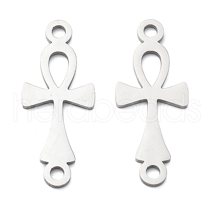 304 Stainless Steel Religion Ankh Cross Links Connector Charms STAS-S153-01P-1