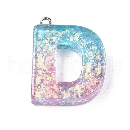 Transparent Epoxy Resin Pendants CRES-S364-002D-1