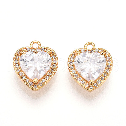 Brass Micro Pave Cubic Zirconia Charms KK-N261-117B-G-1