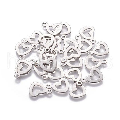 Tarnish Resistant 304 Stainless Steel Open Heart Charms STAS-L234-087P-1