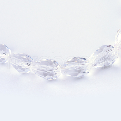 Transparent Glass Bead Strands X-GLAA-R024-6x8mm-06-1