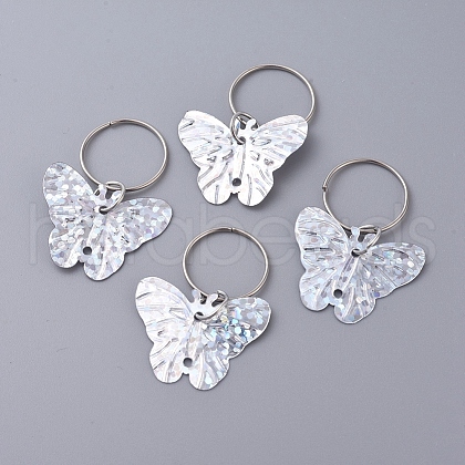 Plastic Paillette/Sequin Hair Braid Rings Pendants KEYC-TAC0001-02F-1