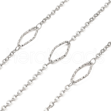 Tarnish Resistant Handmade 304 Stainless Steel Rhombus Link Chains CHS-G025-02P-1