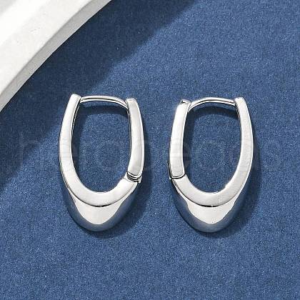 U-Shaped Brass Hoop Earrings EJEW-D320-14P-1