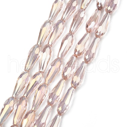 Electroplate Glass Beads Strands X-EGLA-L015-HP-B07-1