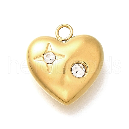 304 Stainless Steel Rhinestone Pendants STAS-M109-10G-02-1