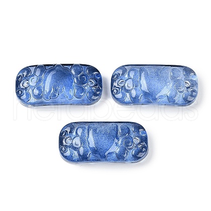Spray Painted Transparent Glass Connector Charms X1-GLAA-H035-06D-1