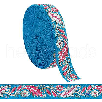 FINGERINSPIRE 10 Yards Ethnic Style Embroidery Polyester Ribbons OCOR-FG0002-26C-1