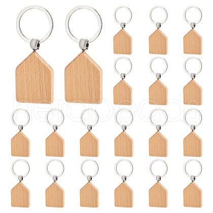Wooden Keychain AJEW-WH0471-144-1