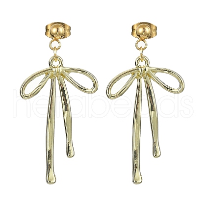 Alloy Bowknot Dangle Stud Earrings EJEW-TA00327-1