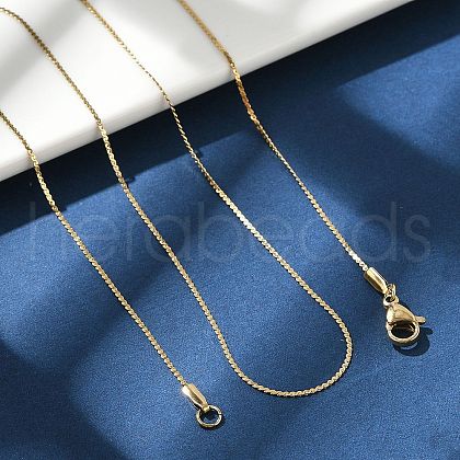 Ion Plating(IP) 304 Stainless Steel Serpentine Chain Necklace for Men Women NJEW-G076-01B-G-1