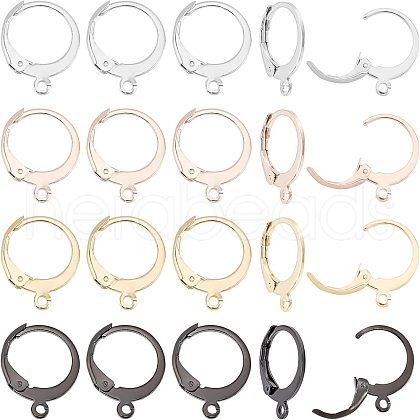 Unicraftale 40Pcs 4 Colors 304 Stainless Steel Leverback Earring Findings STAS-UN0029-67-1
