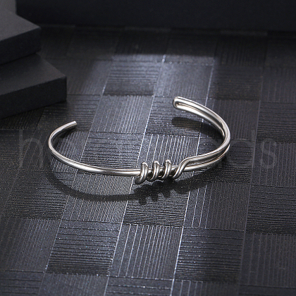 Stylish Stainless Steel Open Bangle Bracelet for Women's Daily Wear DG7162-2-1