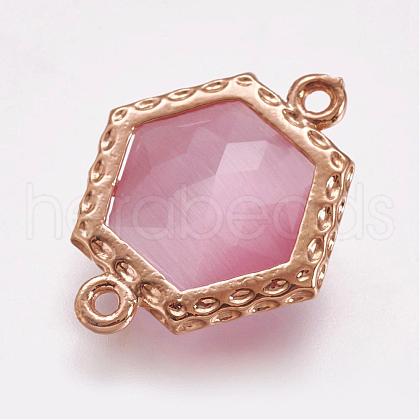 Faceted Cat Eye Links connectors GLAA-G041-C02-1