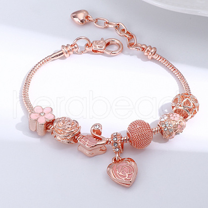 Heart Brass Enamel European Charm Bracelets FS-WGCDDA6-01-1