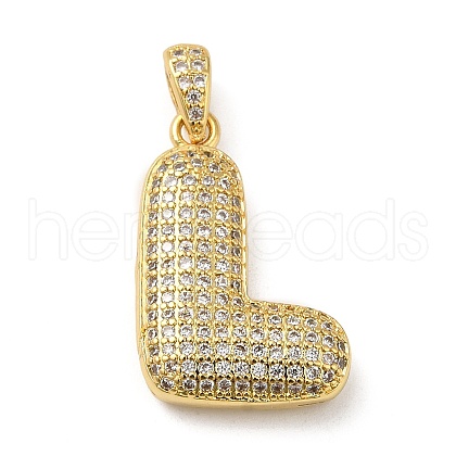 Brass Micro Pave Cubic Zirconia Pendants KK-E061-03G-12-1